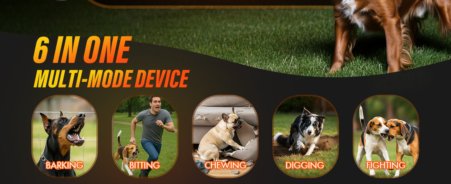 Dog Bark Deterrent Device, 3X Ultrasonic Anti Barking, 6 Training Modes 23 FT Range Barks No More Indoors Outdoors Behavior Correct Safe & Humane Rechargeable Compact Bark Control for Dogs