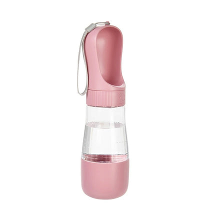Portable Pet Water Bottle With Food Container