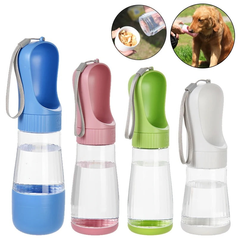 Portable Pet Water Bottle With Food Container